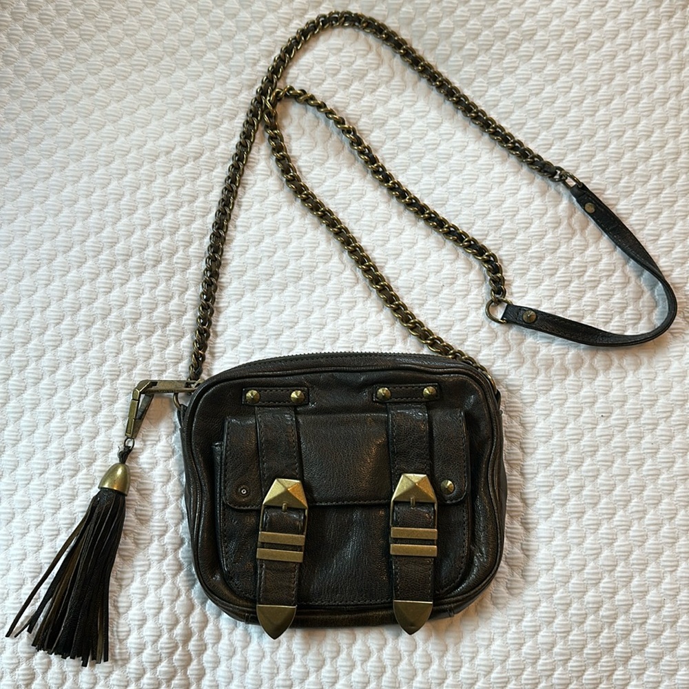 Rebecca Minkoff, Dark Green, Leather Crossbody Purse